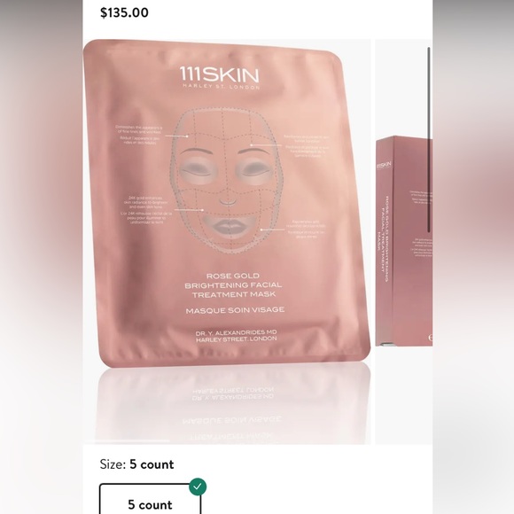 One Rose Gold Brightening Facial Masks 111SKIN - Brand New Not Used - Picture 5 of 5